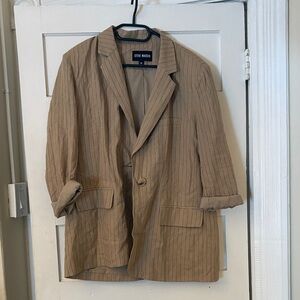 Steve Madden Beige Pinstripe Blazer